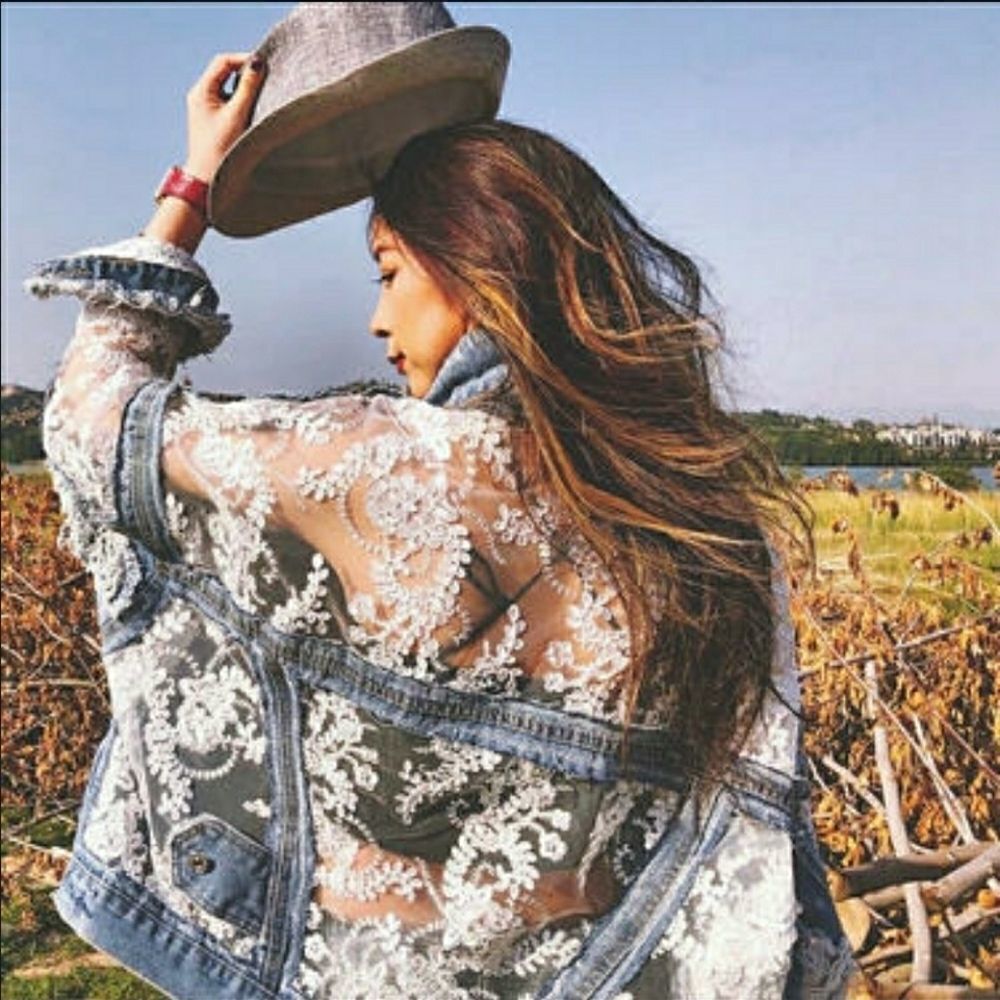 Lace jean jacket M, L, XL, 2XL, 3XL